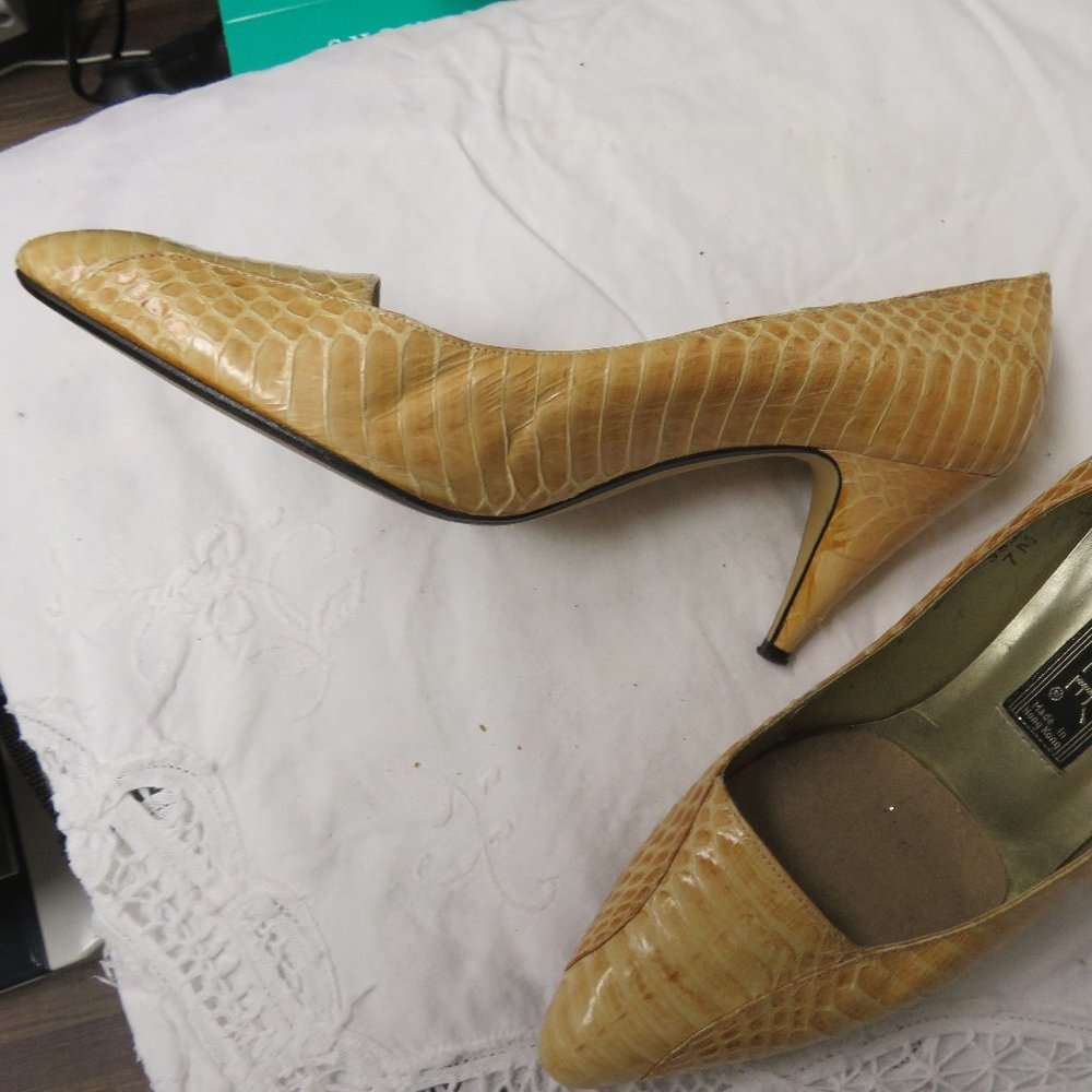 Beige J.RENEE BRAND SHOE * pump * snakeskin look 7 - Picture 2 of 5